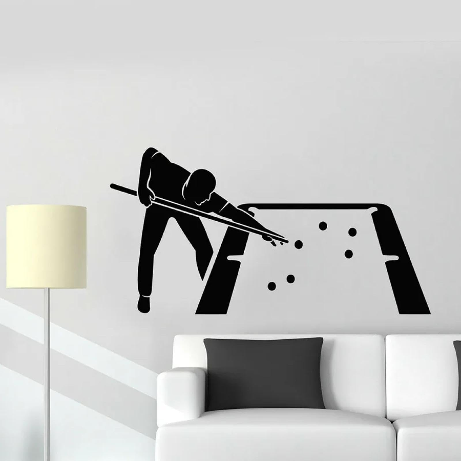 Black/Wall Stickers for Billiards Enthusiasts, Sports and Leisure, Cue Stickers, Player Window Stickers, Billiard Room Interior Decoration