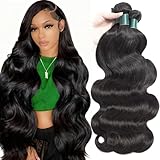 Superfect Human Hair Bundles 18 20 22 Inch Body Wave 12A 100% Unprocessed Brazilian Virgin Hair Quick Weave 3 Bundles Natural Black Hair Extensions