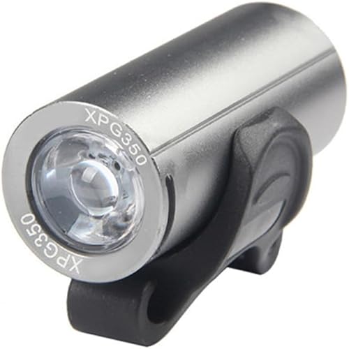 PRETYZOOM USB Rechargeable Bike Front Light Lumens Super Bright Aluminum Alloy Headlight for Road Cycling and Outdoor Use Silver Model Duration