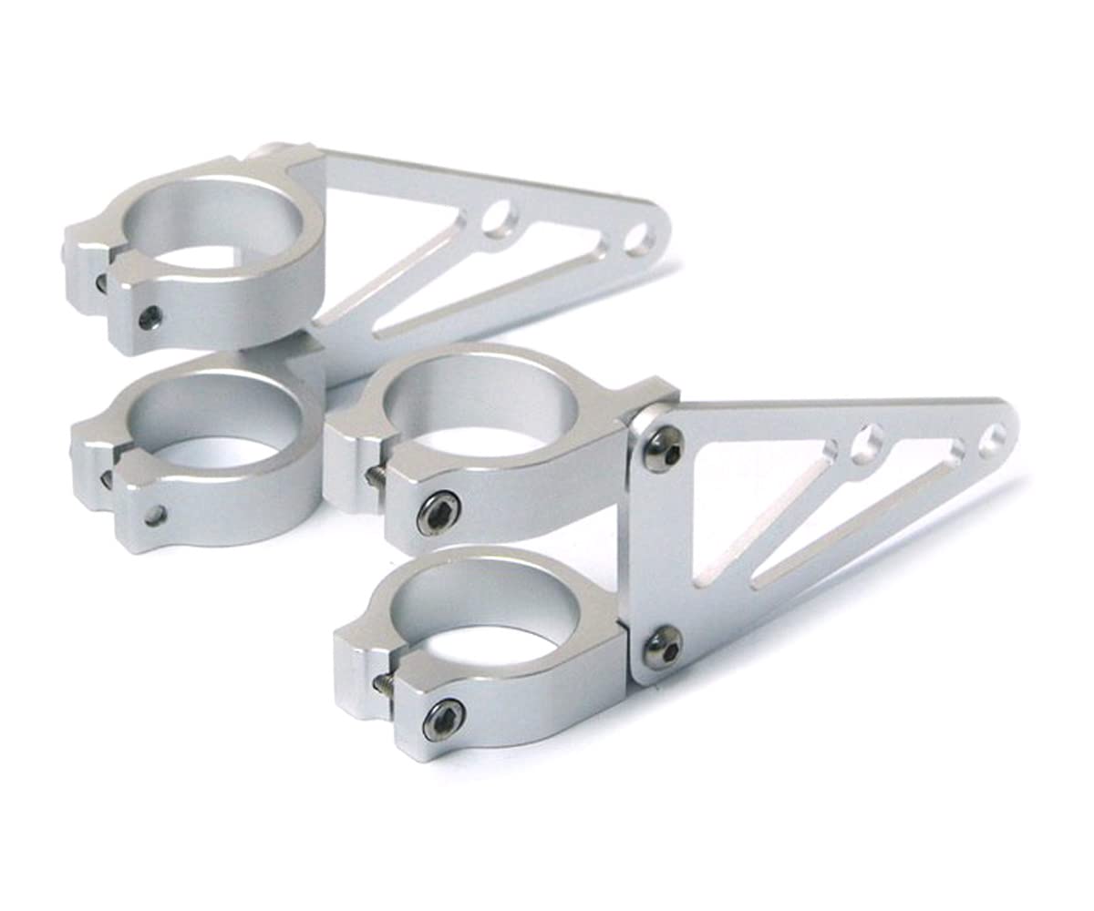 Alchemy Parts Coppia Staffe Faro In Alluminio CNC Per Motocicletta - Diametro 42/43mm, Supporti Forcella