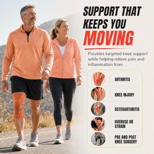 Image of Knee Brace for Men and Women Knee Compression Sleeve Knee Support Wraps for Arthritis Joint Pain Relief, Workout, Swelling, Sports, Circulation, Running, Recovery for ACL & Meniscus Tear