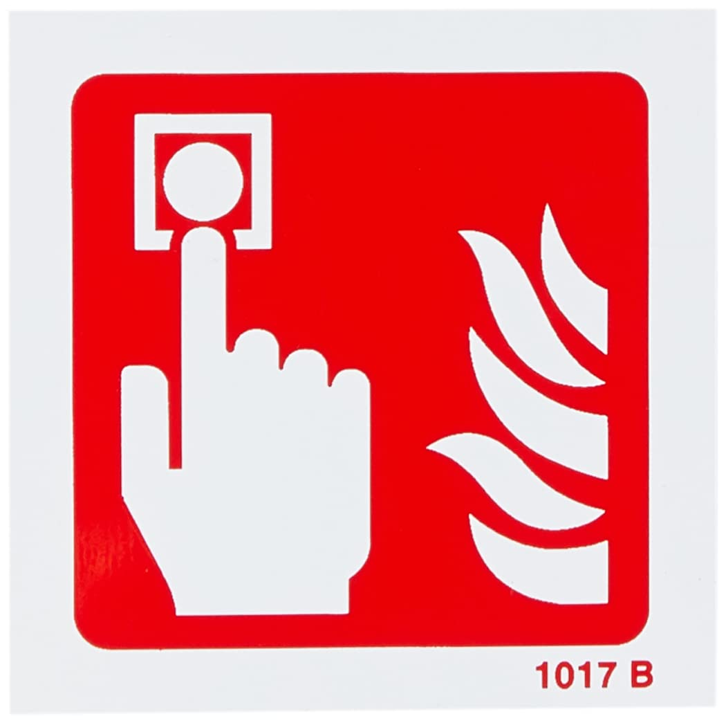 11017B Fire Alarm Call Point Symbol Sign, Rigid Plastic, B: 80 mm x 80 mm,White