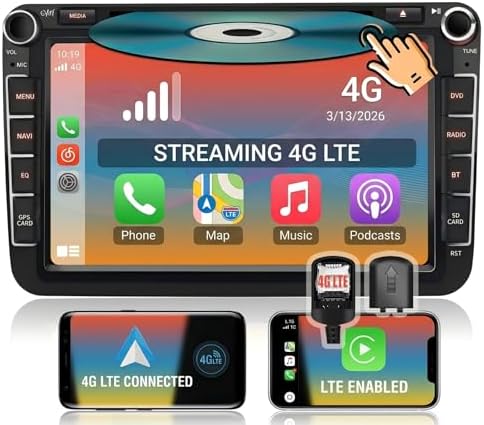 AWESAFE VW con CD/DVD · IB-ES-ZQVW84D-1 · 8″ · 4 GB / 64 GB