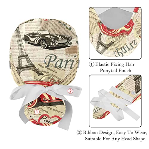 Chapeaux bouffants Paris Tour Eiffel parfaits pour cuisiner ou travailler - 4