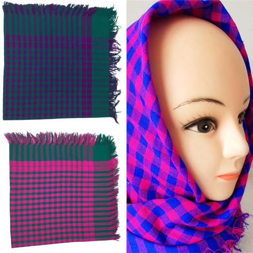 Windproof Hair Scarves Wrap Plaids Pattern Headwraps Exquisite Head Kerchief Head Scarf Head Scarf Photo Props2