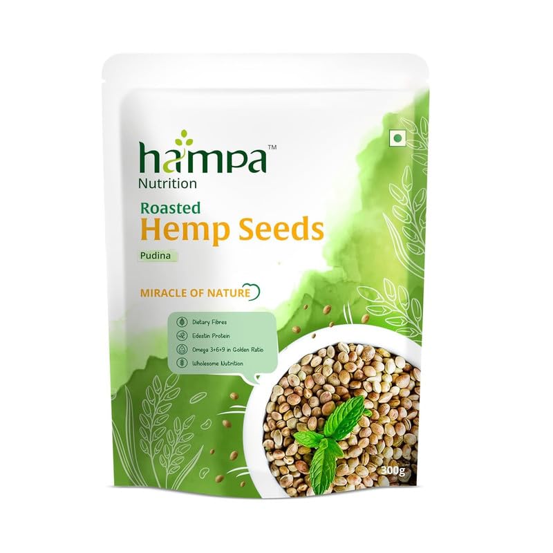 Image of Hampa Roasted Hemp Seeds for Eating - 300g | Pudina Flavour