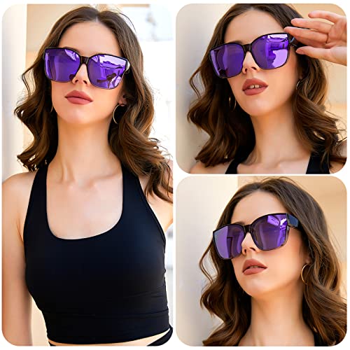 FEISEDY Polarized Fit Over Sunglasses Women Men XXL Oversized Square Cat Eye Trendy Wear Over Glasses B28493