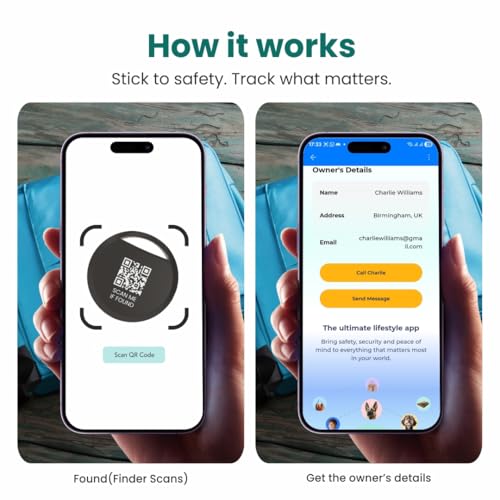 Image of Bluetooth SMART TAG Compatible with Apple Find My (iOS only), Tracker Tag with 2-Year Replaceable Battery, 75dB Alarm Volume, Finder & Locator for Keys, Wallet, Luggage and More
