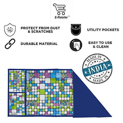 Image of PVC Waterproof 3-Layered Microwave Oven Top Cover With 4 Utility Pockets Suitable for Upto 30 Liter (Color- Blue, Size-36x14 Inches Inches)