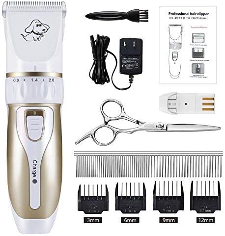 IREENUO Professional Dog Clippers Electric Pet Grooming Clippers Rechargeable Cordless Pet Hair Shaver Grooming Trimmer Kit Low Noise…