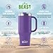Beast 50 oz Tumbler with Handle Stainless Steel Vacuum Insulated Coffee Ice Cup Double Wall Travel Flask (Deep Purple)
