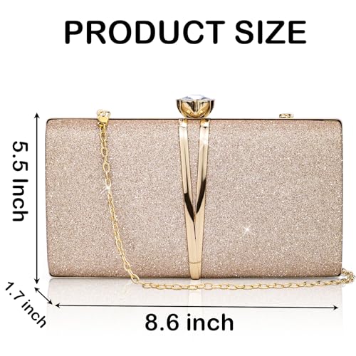 Image of Farcauo Evening Bag Small Clutch Purses Leopard Purse Formal Wedding Handbag for Women Fashion Crossbody Bags With Chain
