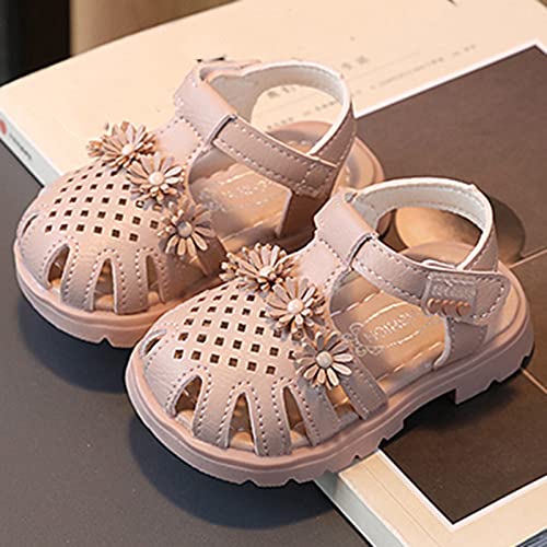 Toddler Girl Sandals Baby Sandals Fashion Flat Soft Walking Shoes Soft Bottom Baby Walking Sandals (Pink, 6.5 Toddler)3