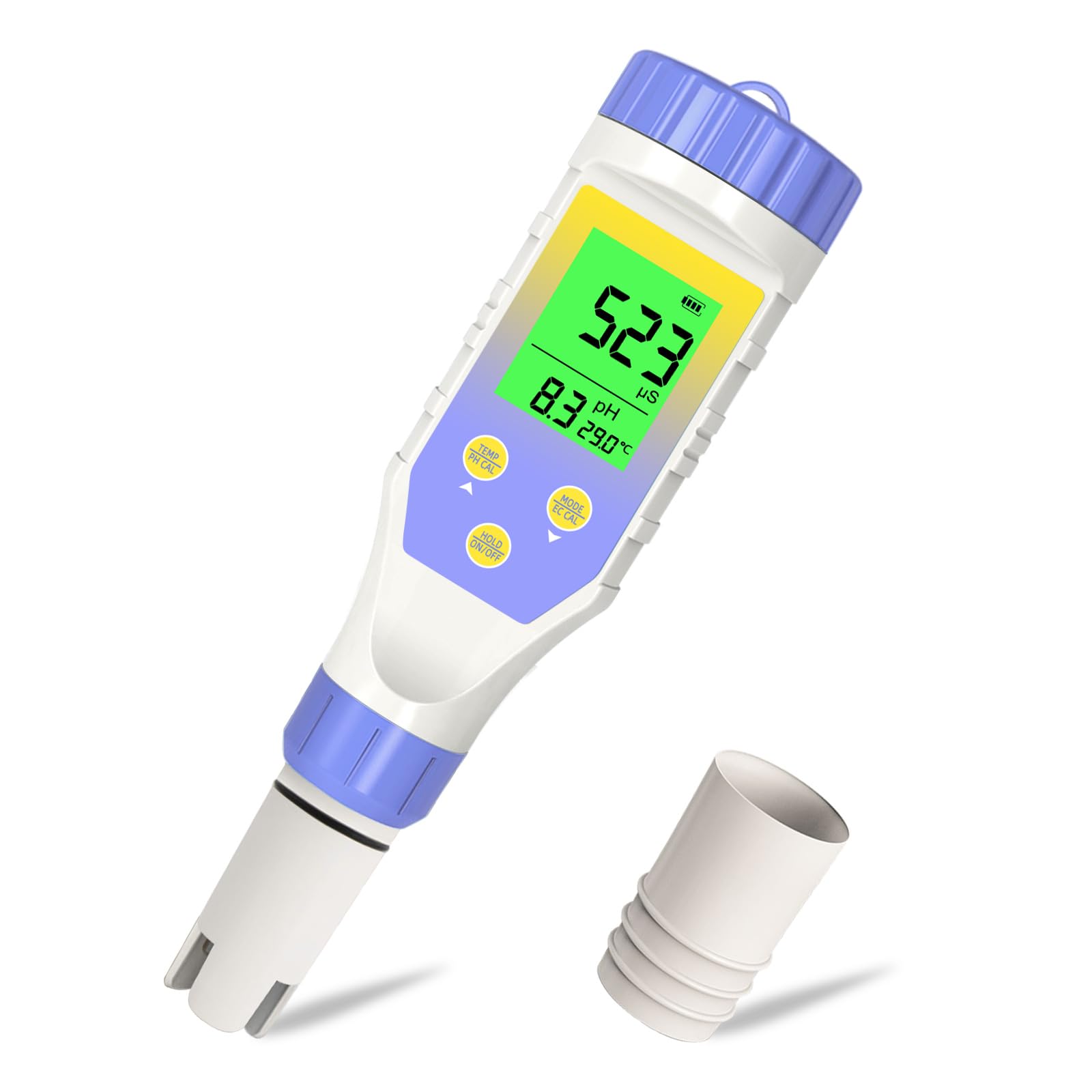 Medidor de pH y TDS, probador digital de pH para agua, 5 en 1 pH/TDS/EC/salinidad/temperatura, probador de agua para beber en el hogar, piscina y acuario, con resolución 0.01