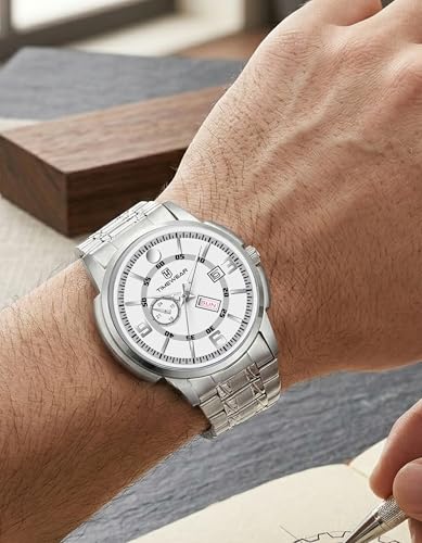 Image of TIMEWEAR Analog, Day Date Functioning, Stainless Steel Chain Watch for Men