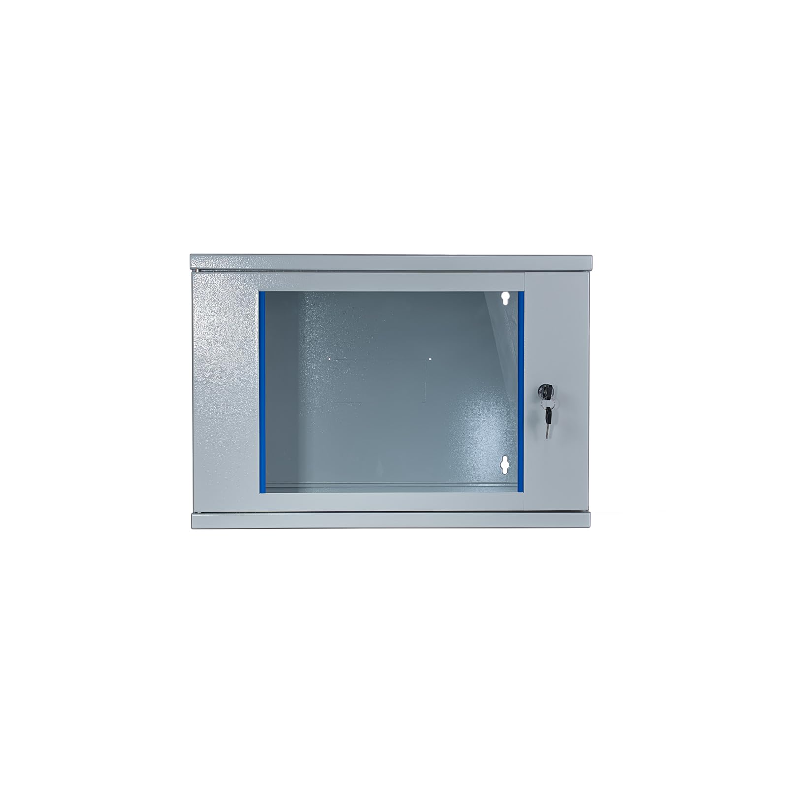 Netzwerkschrank 19 Zoll 7 HE I 400 mm Tiefe I Serverschrank Grau I Wandmontage I abschließbare Glastür I unmontiert I 60 kg Traglast I 543 x 400 373 mm (Grau, 7 HE)