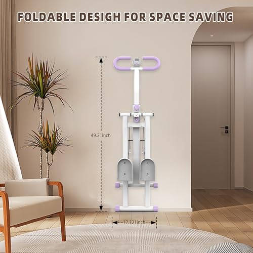 Stair Stepper for Home, Folding Vertical Climber Workout Machine for Full-Body Exercise Stair Stepper with Stable Frame Adjustable Handlebar & Pedals - Thumbnail 4
