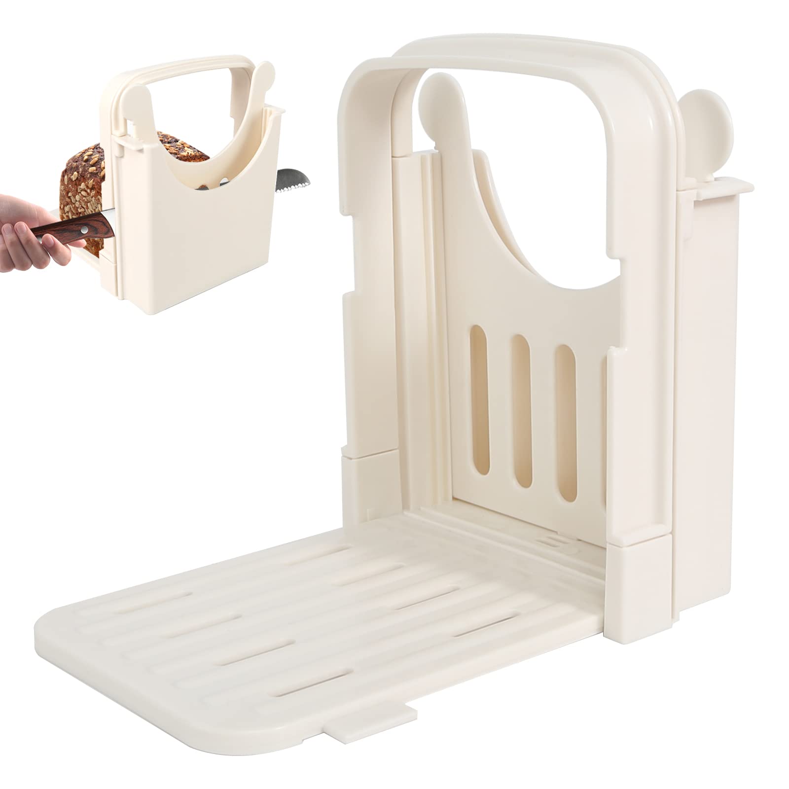Bread Slicer, Foldable Bread Slicer Guide Plastic Bread Cutting ...