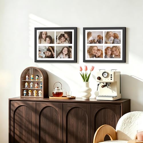 Image of DUENPY 4-Pack 12x16 Picture Frames, 5x7 Collage Picture Frame, Displays Four 5x7 inch Photos, or 12x16 (Without Mat) for Available Horizontal Wall Mounting Display and Vertical, Black
