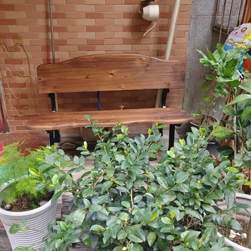 Commercial Grade Heavy Duty Outdoor Garden Bench - Farmhouse Style Park Bench for Patio & Porch - Durable Brown Log Design (150x52x74cm)