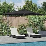 Homgoday Sonnenschirm Schwarz 286 x 285 x 270 cm Aluminium Sonnenschirme Gartenm?Bel Model42003323