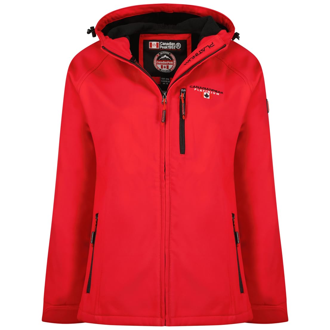 Canadian Peak Tacereak Lady - Veste Femme Softshell Capuche Impermeable - Manteau Polaire Blouson Coupe Vent Resistant Travail - Vetement Randonnee Ski Automne Hiver Printemps