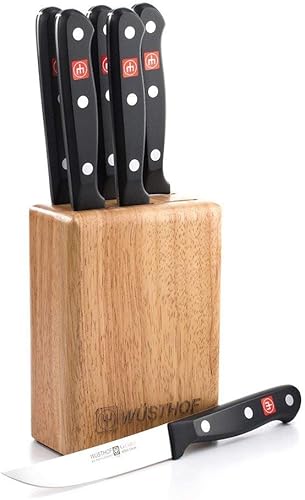 Wusthof Gourmet - Juego de cuchillos para carne con bloque de madera (7 piezas)