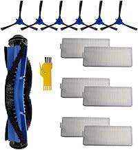 Replacement Accessory Kit for Cecotec Conga 2290 Ultra & Titanium Robot Vacuum Cleaner 13 Packs 1 Main Brush & 6 Filters & 6 Side Brushes