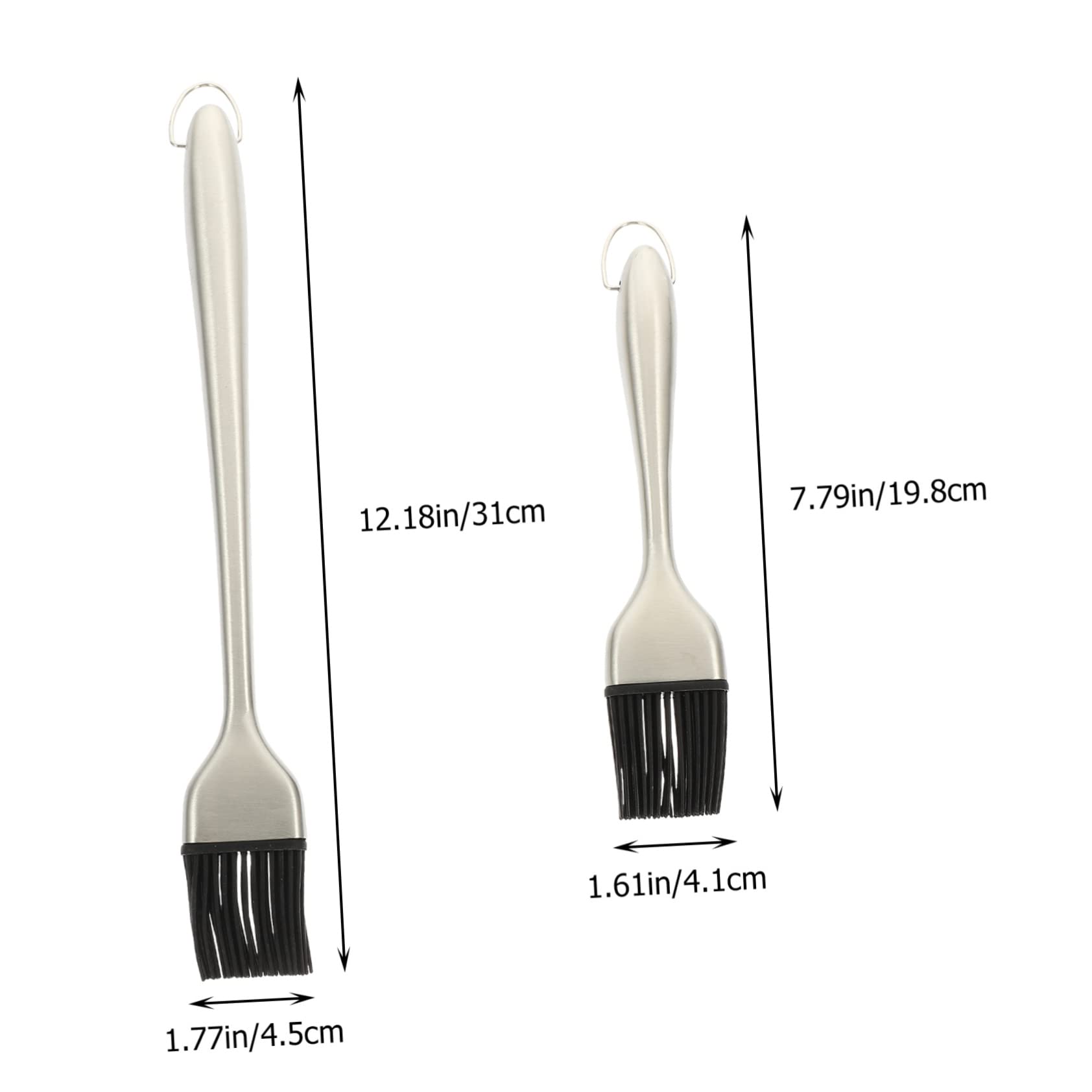 Ciieeo Barbecue Basting Grill Brush 2 Pack Silicone Non-slip Handle for Meat Pastries