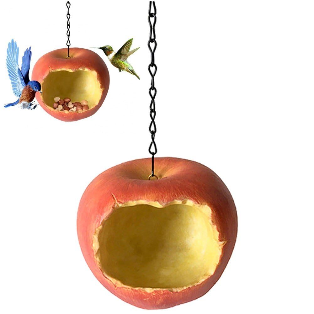 Amazon.co.jp: バードフィーダー 野鳥 餌台 かじられたリンゴ 面白い