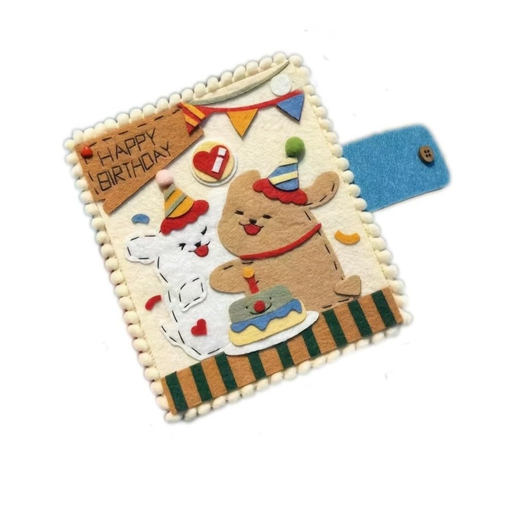 NYSDM Ręcznie robiony wełniany filcowy album na zdjęcia Kompaktowy 3-calowy schowek na zdjęcia, idealny prezent urodzinowy, biały prostokątny scrapbooking