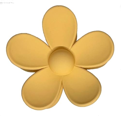 Miniatura 5 de Pinzas para el cabello jumbo con garra de flores accesorios lindos para mujeres con cabello grueso o fino acabado mate antideslizante gris amarillo