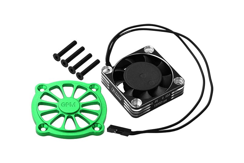Aluminum 7075 Alloy Motor Heatsink with Metal Frame Cooling Fan and Protective Cover for Arrma 1/10 Gorgon 4X2 Mega 550 Brushed Monster Truck-ARA3230 Upgrades - Green