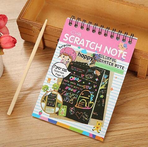 ТоуAE - 1Pc Mаɡiс Scratch Book Art Doodle Pad Sand Painting Cards Early Educational Learning Creative Drawing Тоуs for Children ZXH (Pink)