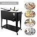 Rolling Cooler Cart Ice Chest for Outdoor Patio Deck Party Portable Bar Cold Drink Beverage Carts, Backyard Cooler Trolley on Wheels with Shelf, 80 Quart Cooling Bins, Bottle Opener, Black