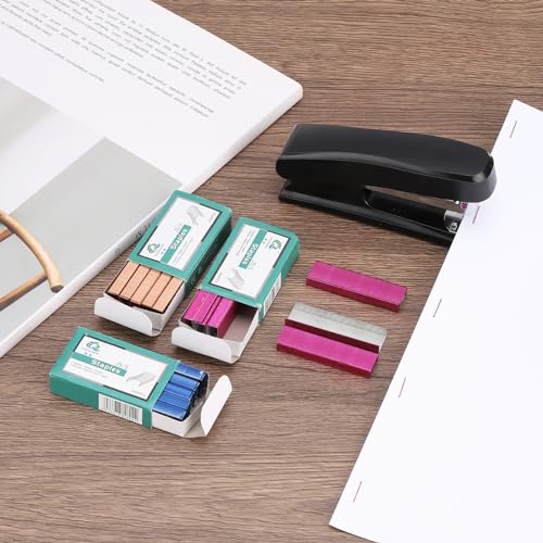 PATIKIL Heftklammern für Tacker, 2er Pack 26/6 Standard 1/4 Zoll Länge Heftklammern für Büromaterial, Schwarz