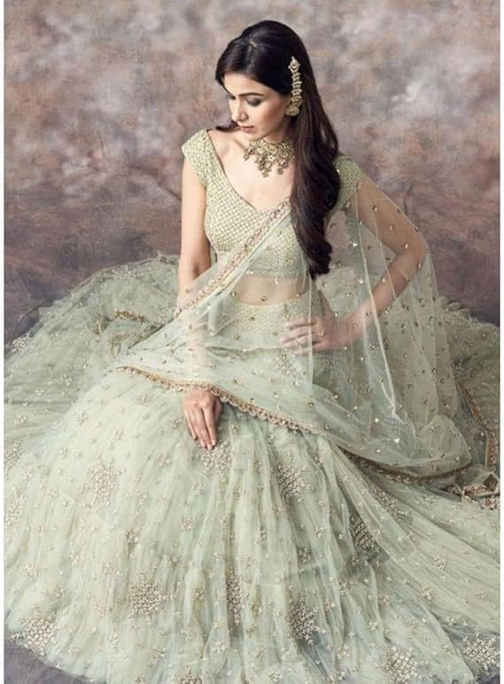 Women's Soft Net Embroidery Sequince Work Lehenga Choli with Dupatta-fd110184