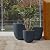 Kante 20",16.5",13.4" Dia Round Concrete Planters (Set of 3), Outdoor Indoor Modern Decorative Plant Pots with Drainage Hole & Rubber Plug for Home & Garden, Charcoal