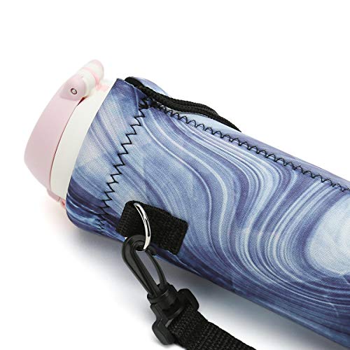 Image of RICHEN Neoprene Water Bottle Carrier Bag with Adjustable Shoulder Strap,Insulated Water Bottle Cover for Stainless Steel /Glass /Plastic Bottles