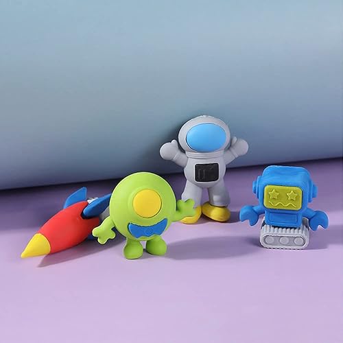 Miniatura 5 de 16 borradores de rompecabezas del espacio exterior, borradores de lápiz espacial 3D para recuerdos de fiesta, premios de aula, regalos de Navidad