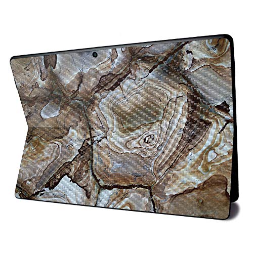 Image of MightySkins Carbon Fiber Skin for Microsoft Surface Pro X - Brown Marble | Textured Carbon Fiber Finish | Easy to Apply, Remove, and Change Styles | Made in The USA