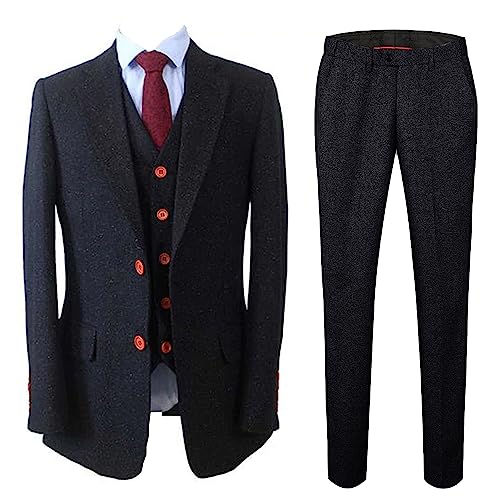 Costume en tweed à deux boutons raffiné pour homme élégant et moderne