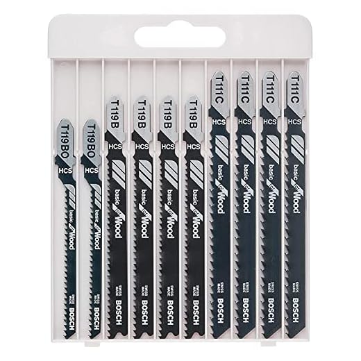 Bosch Professional Set con 10 hojas de sierra de calar (para madera, accesorios de sierra de calar con conexión de vástago en T)