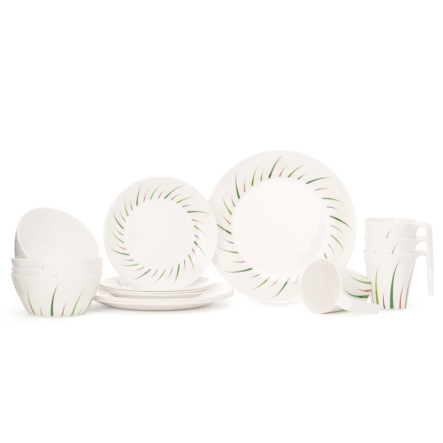 Camping Serviesset Voor 4 Personen - 16-delig Melamine Servies En Glazen Voor Picknick En Bbq