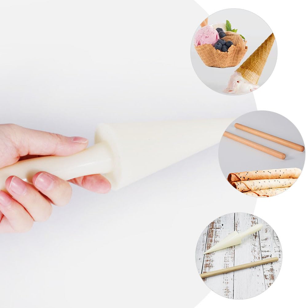 1 juego de rodillos de cono de huevo, moldes de cono de pizzela, crepé, waffle, moldeador de conos, moldes de tortilla, forma de cuerno de crema, herramienta de pastelería, cuerno de 7