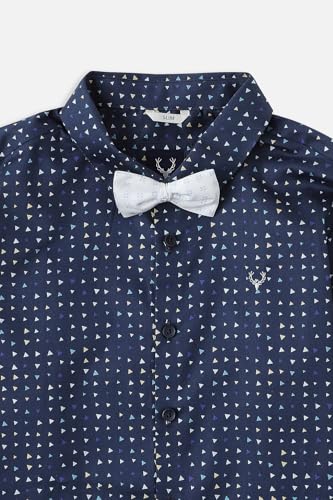 Image of Allen Solly Boys' All-Over Print Shirt | Bow Tie Detail | Regular Fit | Wedding & Festive