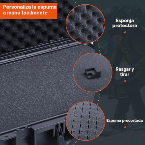 Maletín rígido Lykus HC-3920 con espuma personalizable e impermeable de 38.9x22.7x17 cm 3