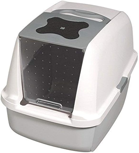 Catit Hooded Cat Pan, Grey, 57 x 46.5 x 39 cm (L x H x W)