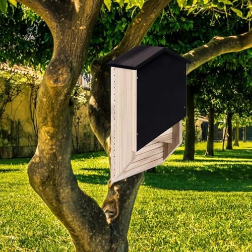 Evita plagas en el jardín con este refugio exterior para murciélagos de madera 3