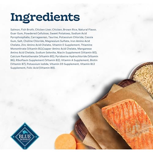 Image of Blue Buffalo Tastefuls Wet Cat Food Pate, Made with Natural Ingredients | Salmon Entree, 3-oz. Cans (24 Count)
